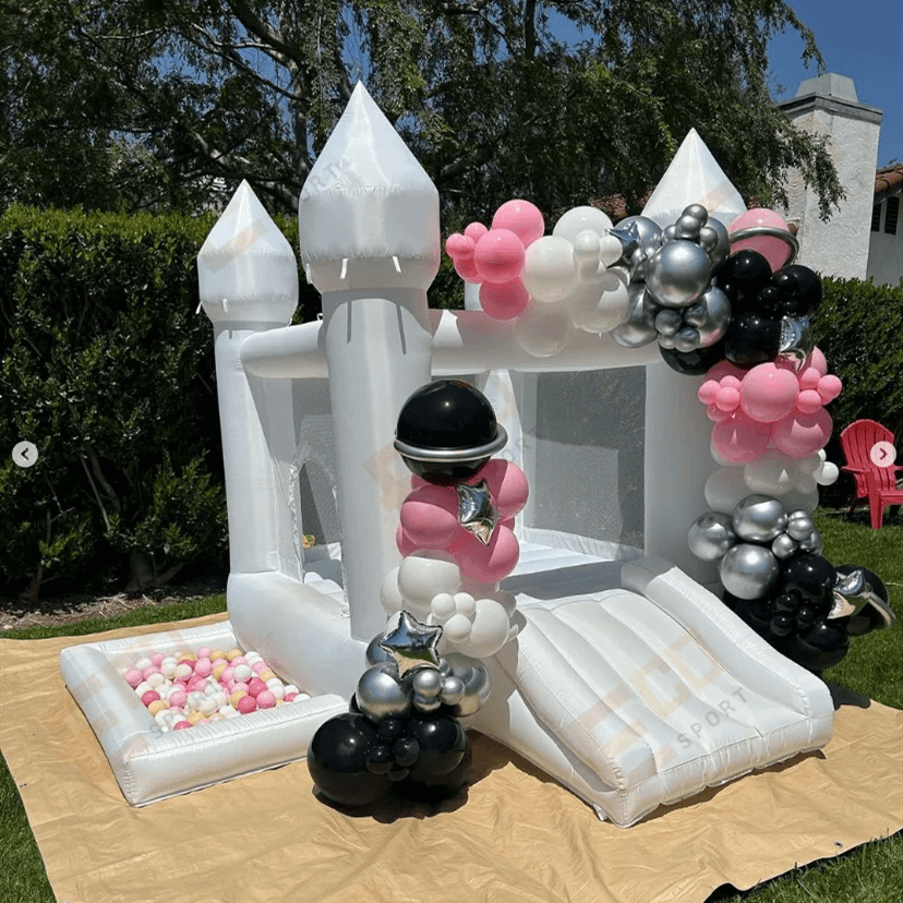 Popular Inflatable 3 in 1 Jumping Slide Mini White Bounce House - ToylandEU