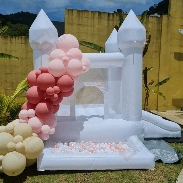 Popular Inflatable 3 in 1 Jumping Slide Mini White Bounce House - ToylandEU