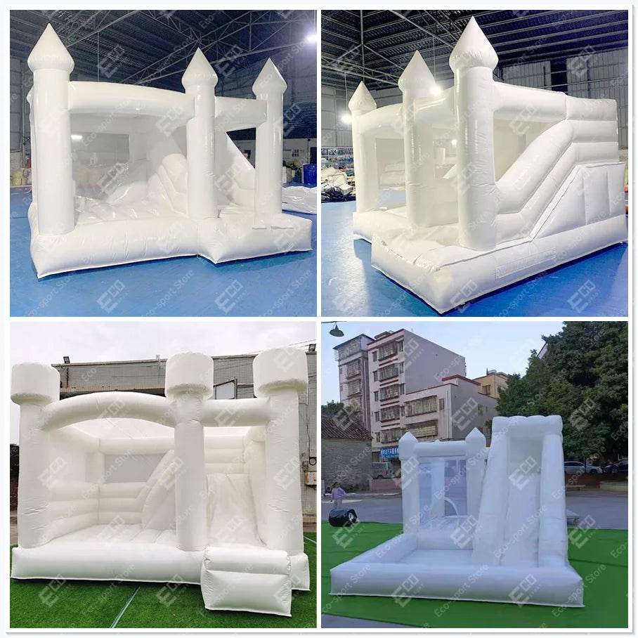 Popular Inflatable 3 in 1 Jumping Slide Mini White Bounce House - ToylandEU