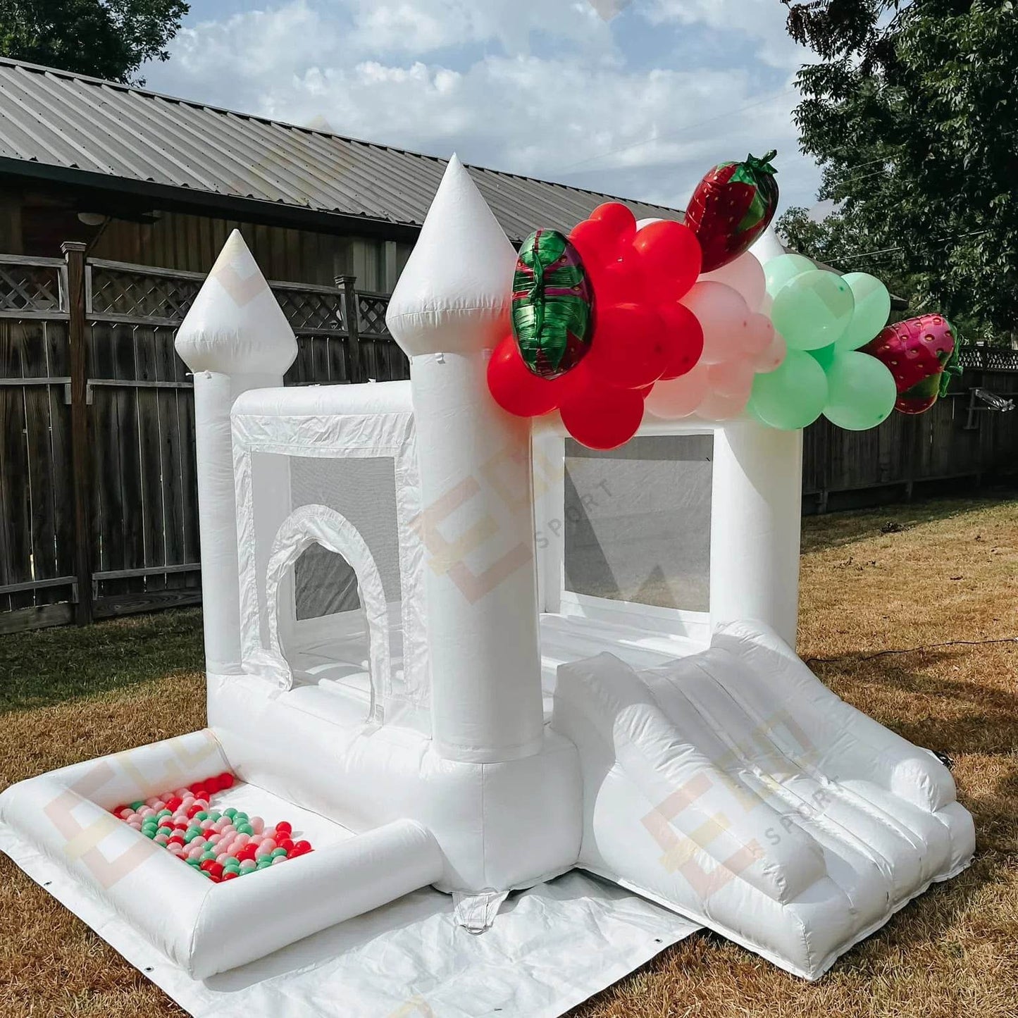 Popular Inflatable 3 in 1 Jumping Slide Mini White Bounce House - ToylandEU