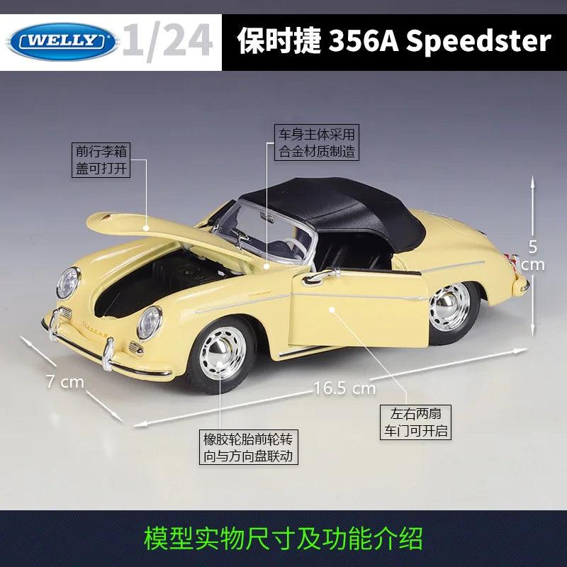  Porsche 356 A Speedster|1:24 Scale Gift Set|Toylandeu™ 