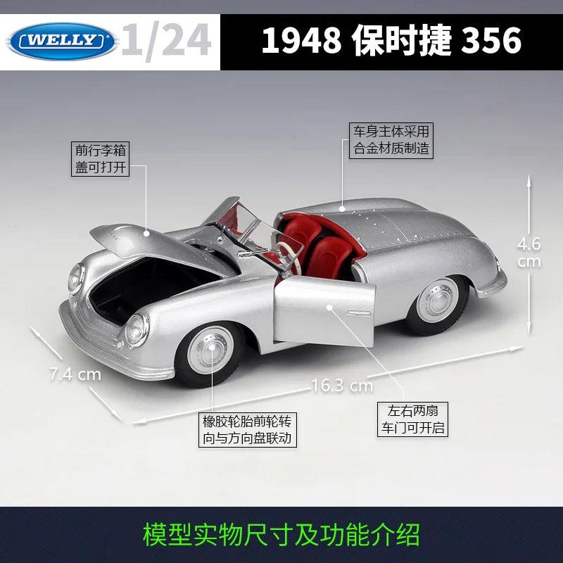  Porsche 356 Diecast | 1:24 Alloy | Toylandeu™ 