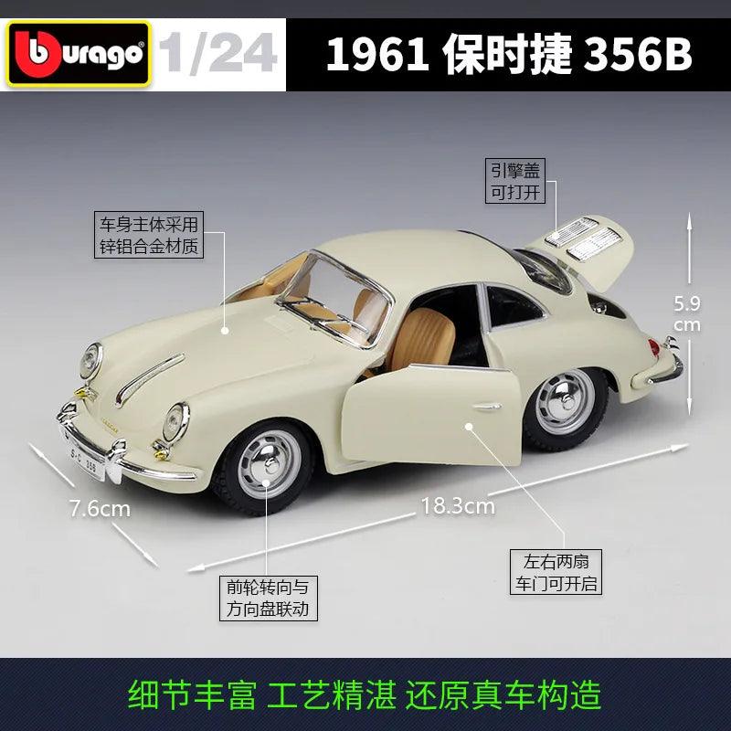  Porsche 356B Cabriolet | 1:24 Alloy | Toylandeu™ 