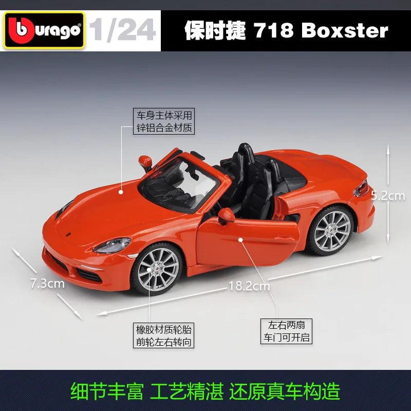  Porsche 718 Boxster Diecast | 1:24 Scale | Toylandeu™ 