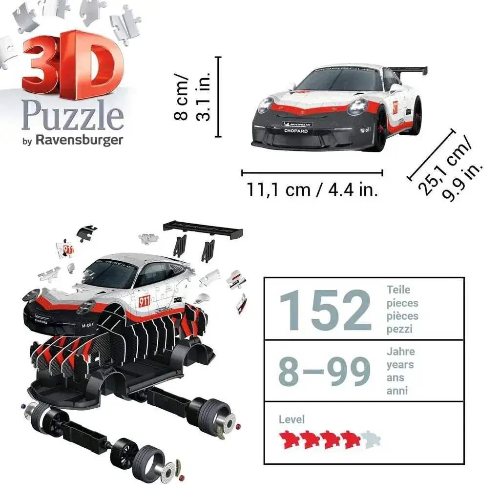 Porsche 911 GT3 Cup 152 Piece 3D Jigsaw Puzzle Ravensburger - ToylandEU