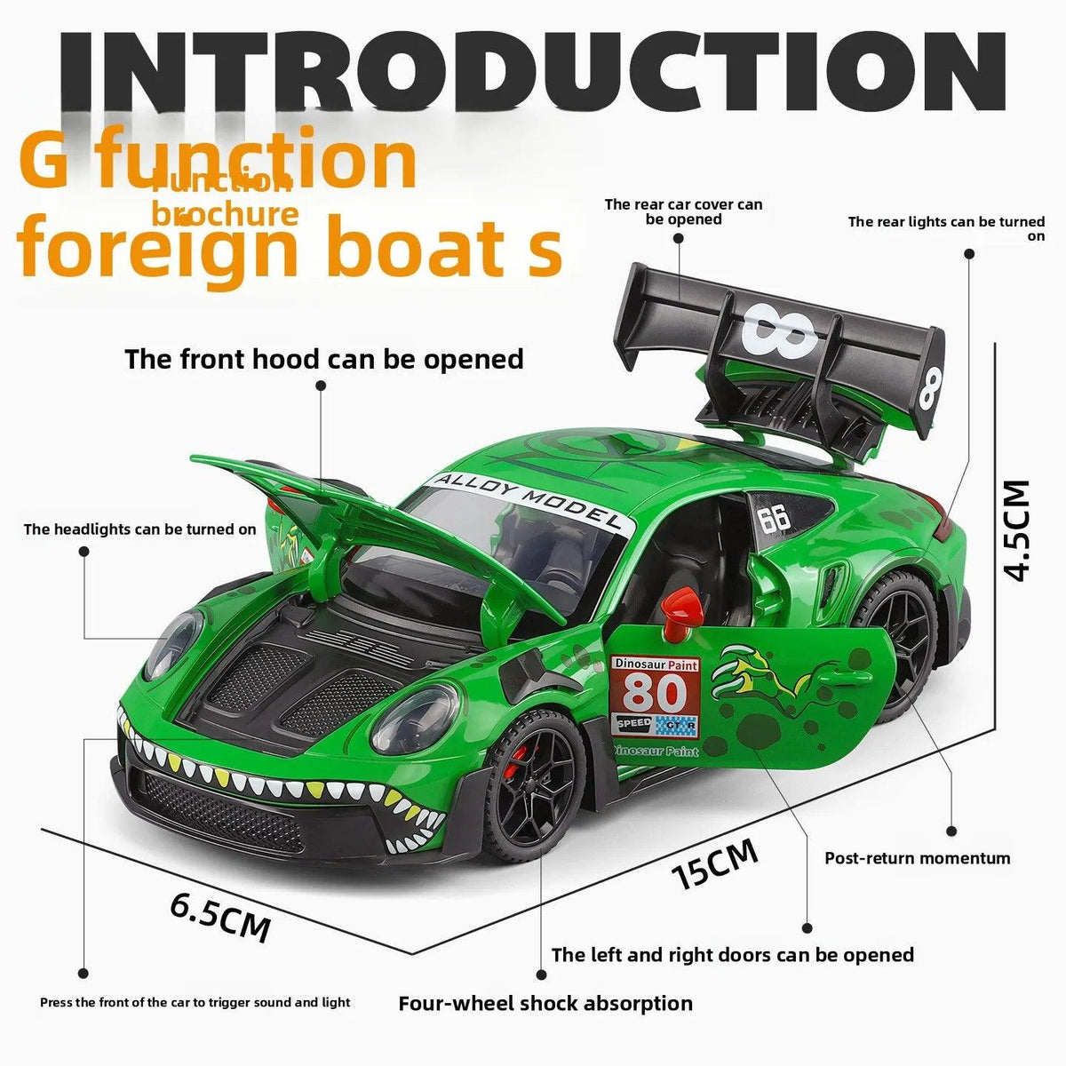 Porsche 911 GT3 R Diecast | 1:32 Scale Pull-Back | Toylandeu™