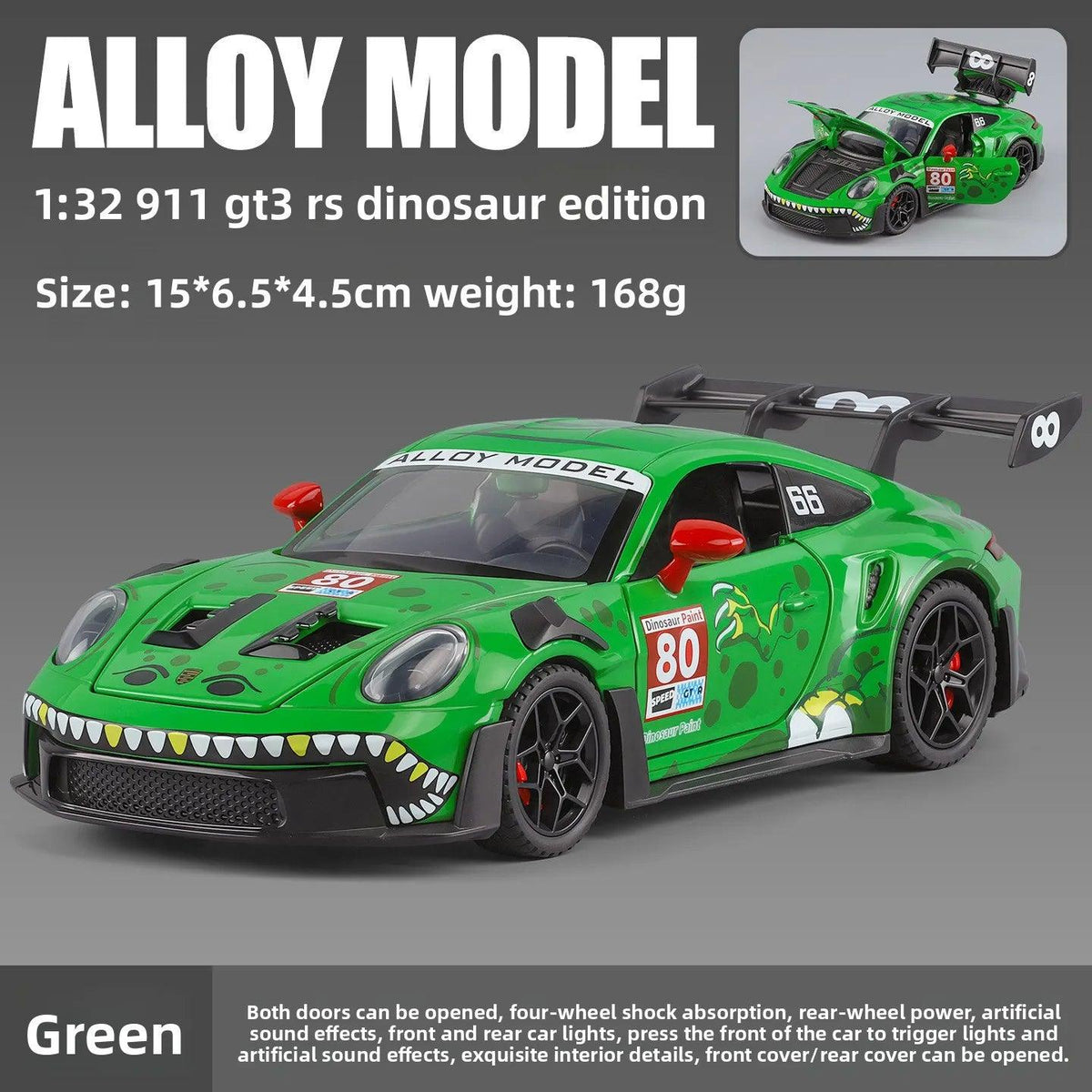 Porsche 911 GT3 R Diecast | 1:32 Scale Pull-Back | Toylandeu™