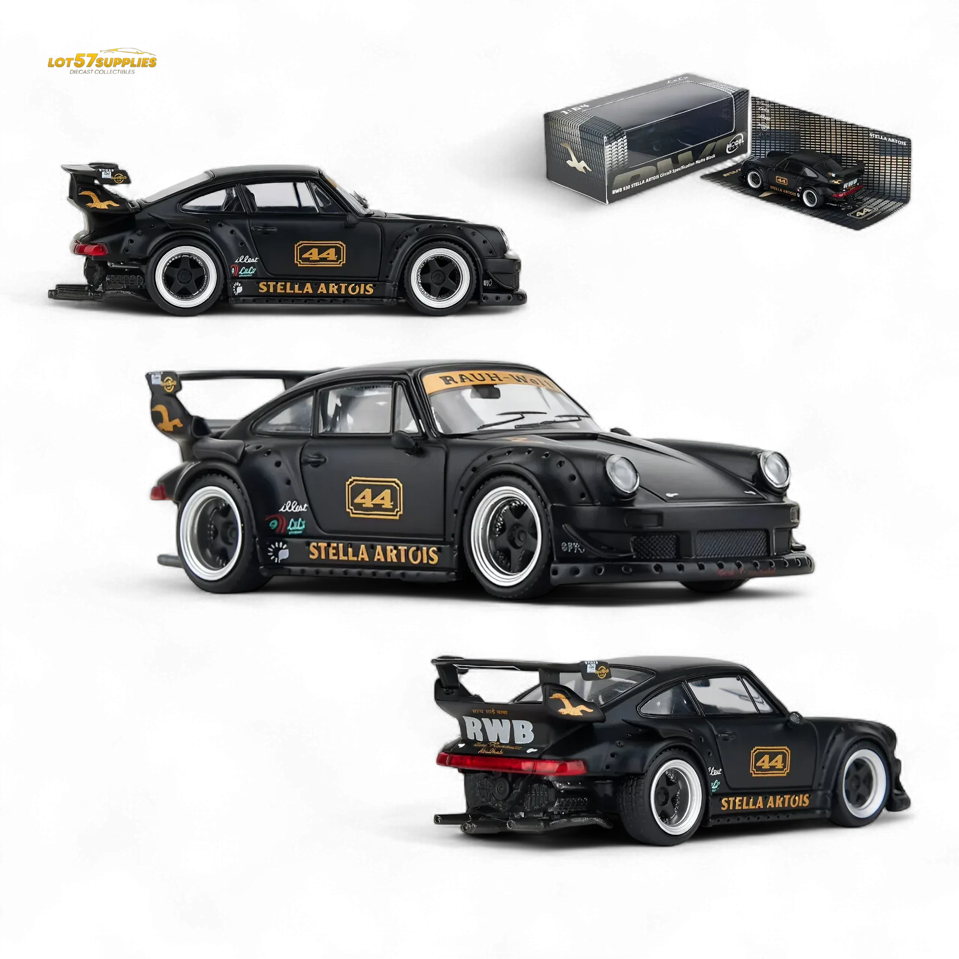 Porsche RWB 993 Diecast Model 1:64 Matte Black Replica - ToylandEU