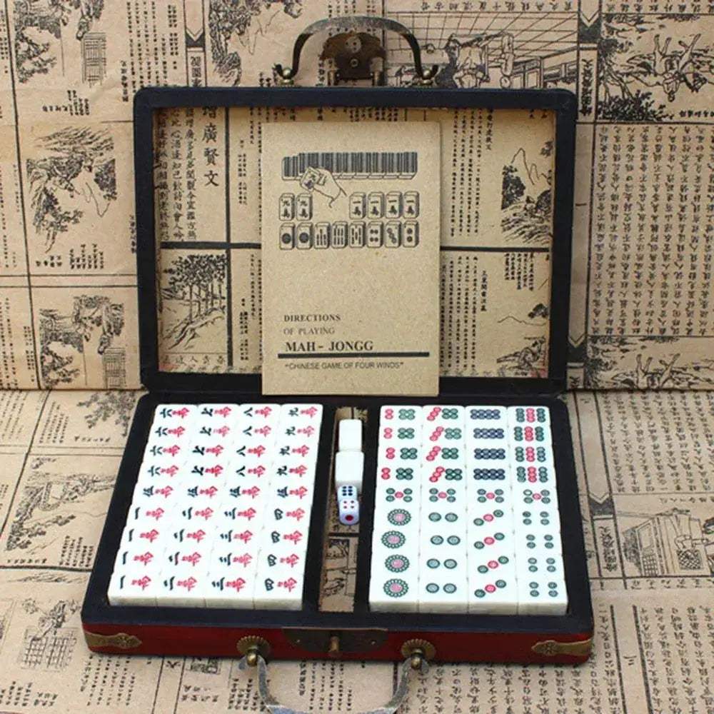 Portable 144 Tiles Mahjong Set With Box For Camping - ToylandEU