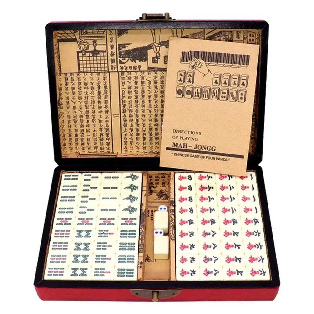 Portable 144 Tiles Mahjong Set With Box For Camping - ToylandEU