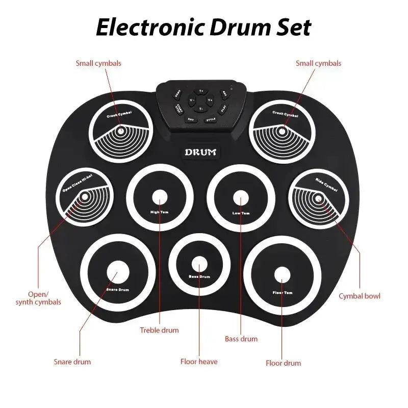  Portable 9 Pad Electronic Drum Set With MIDI Interface -  ToylandEU™