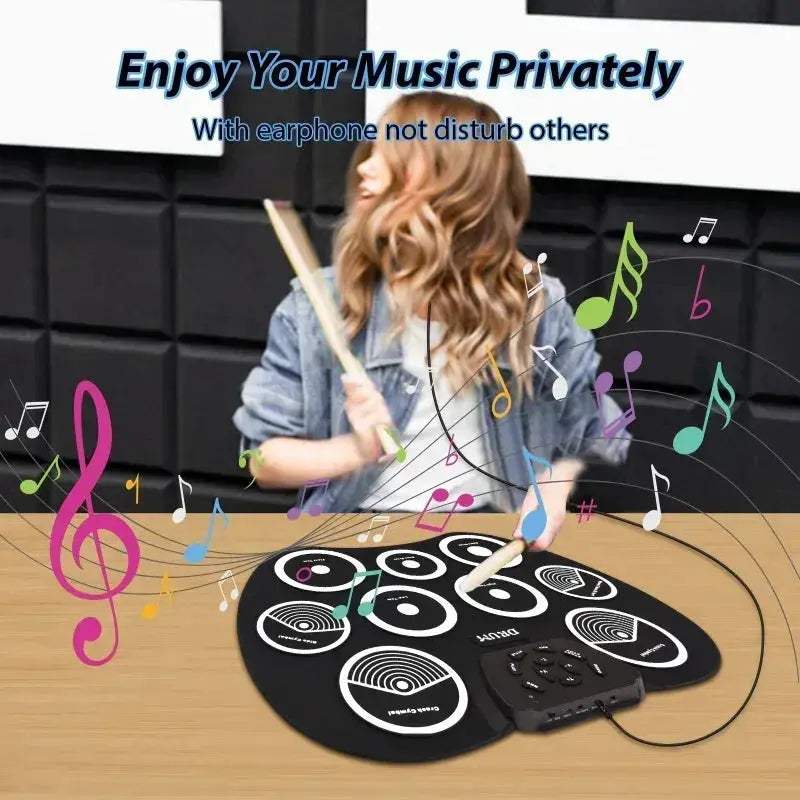 Portable 9 Pad Electronic Drum Set With MIDI Interface - ToylandEU