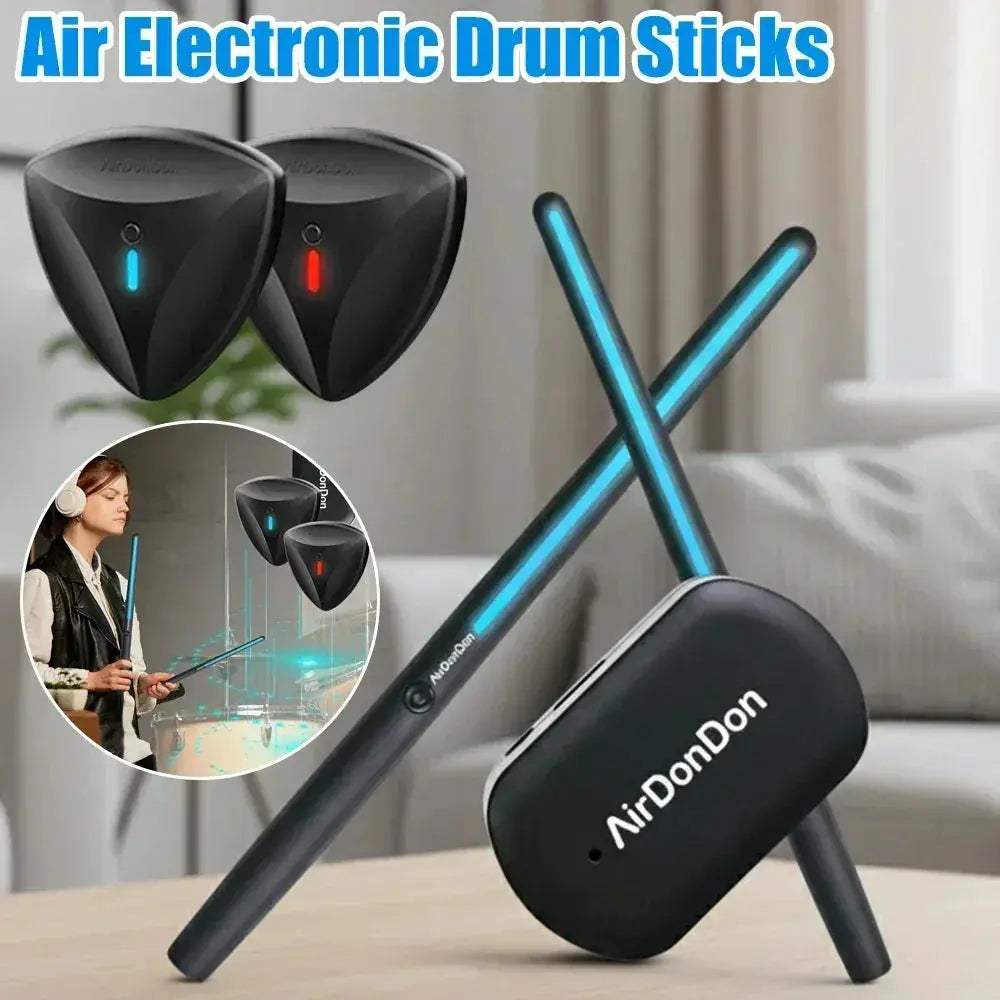 Portable Air Drum Set With Electronic Sticks For Realistic Play - ToylandEU