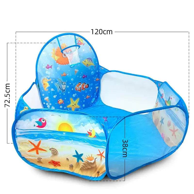 Portable Cartoon Toy Tent Ball Pit With Basket For Kids - ToylandEU