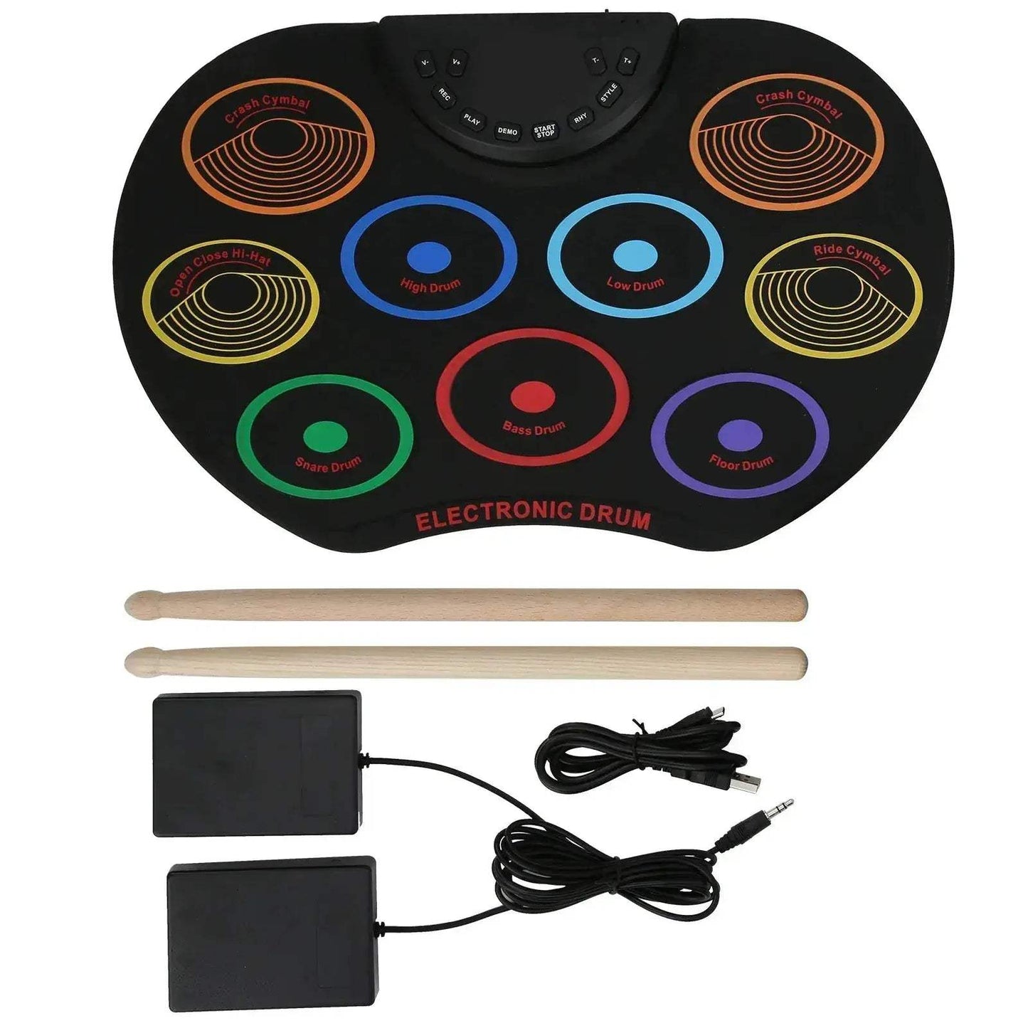 Portable Electronic Drum Pad For Beginners With Colorful Pads - ToylandEU