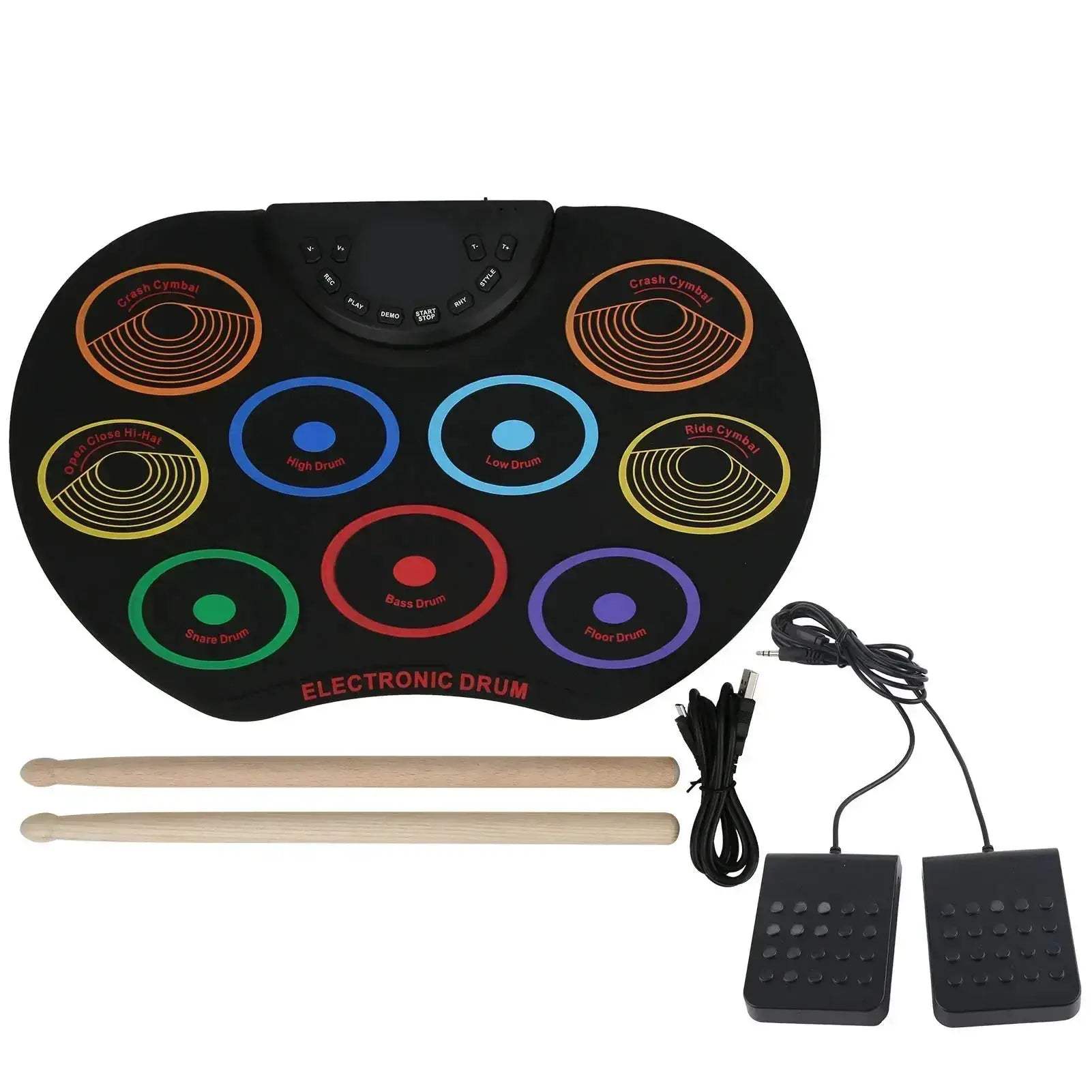 Portable Electronic Drum Pad For Beginners With Colorful Pads - ToylandEU