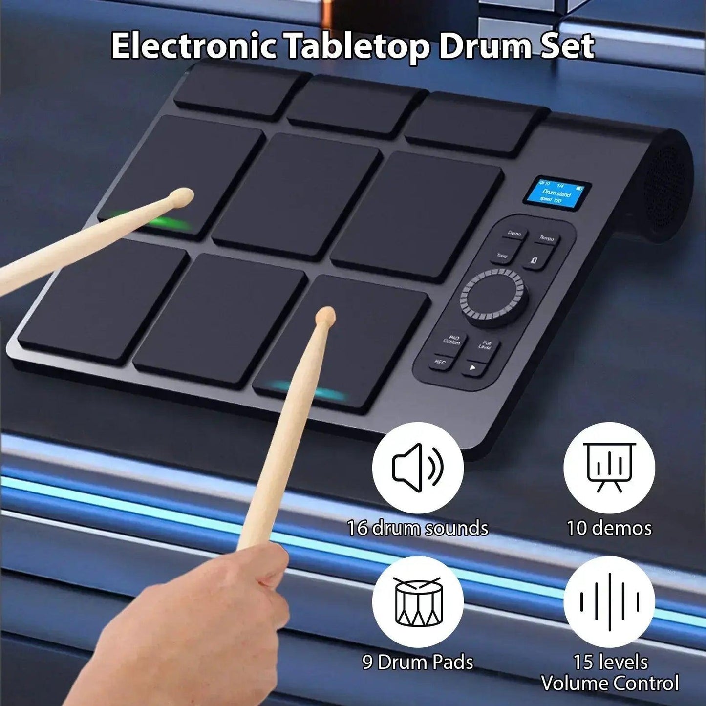  Portable Electronic Drum Set 9 Pads With MIDI Controller -  ToylandEU™