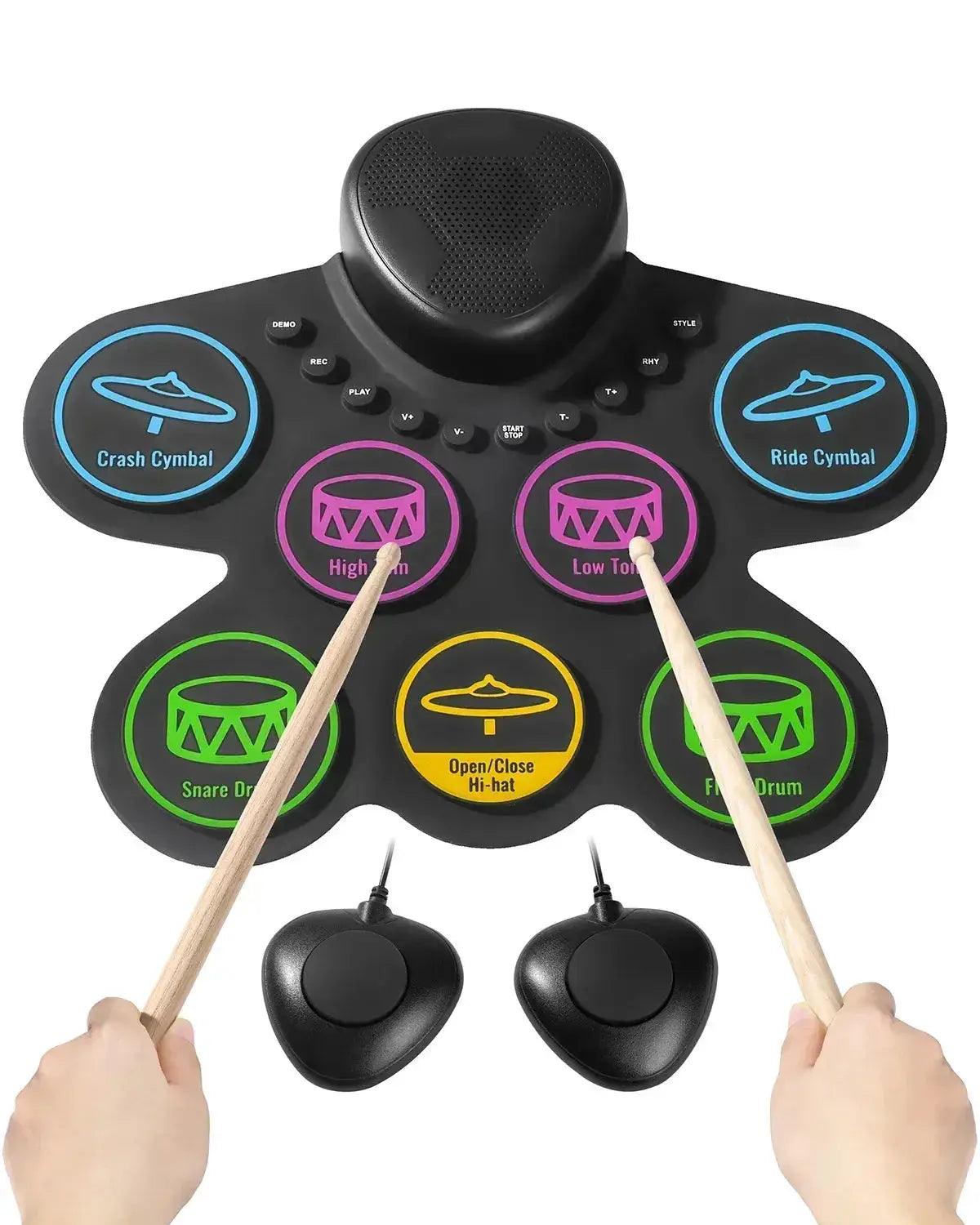  Portable Electronic Drum Set Rollup 7 9 Pads For Kids -  ToylandEU™