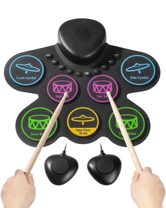  Portable Electronic Drum Set Rollup 7 9 Pads For Kids -  ToylandEU™