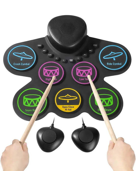  Portable Electronic Drum Set Rollup 7 9 Pads For Kids -  ToylandEU™
