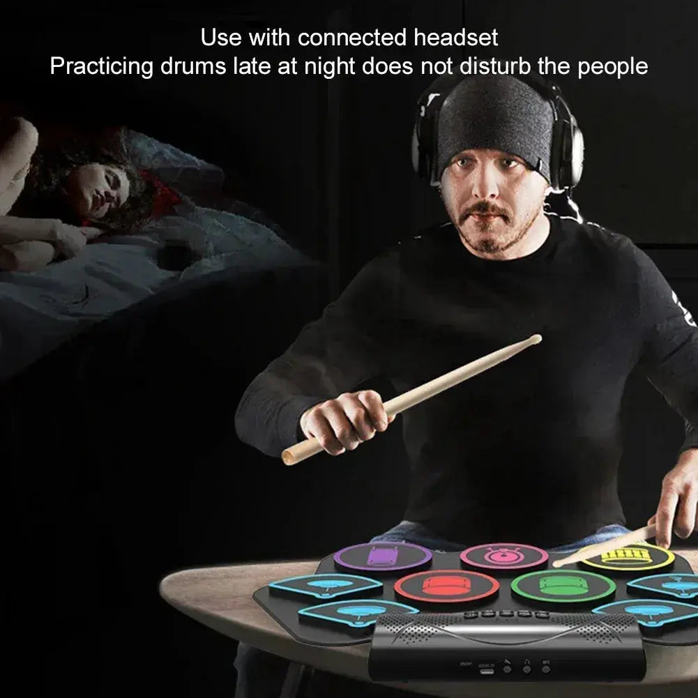 Portable Electronic Drum Set With Sticks And Bluetooth BT - ToylandEU
