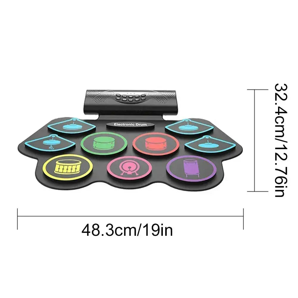 Portable Electronic Drum Set With Sticks And Bluetooth BT - ToylandEU