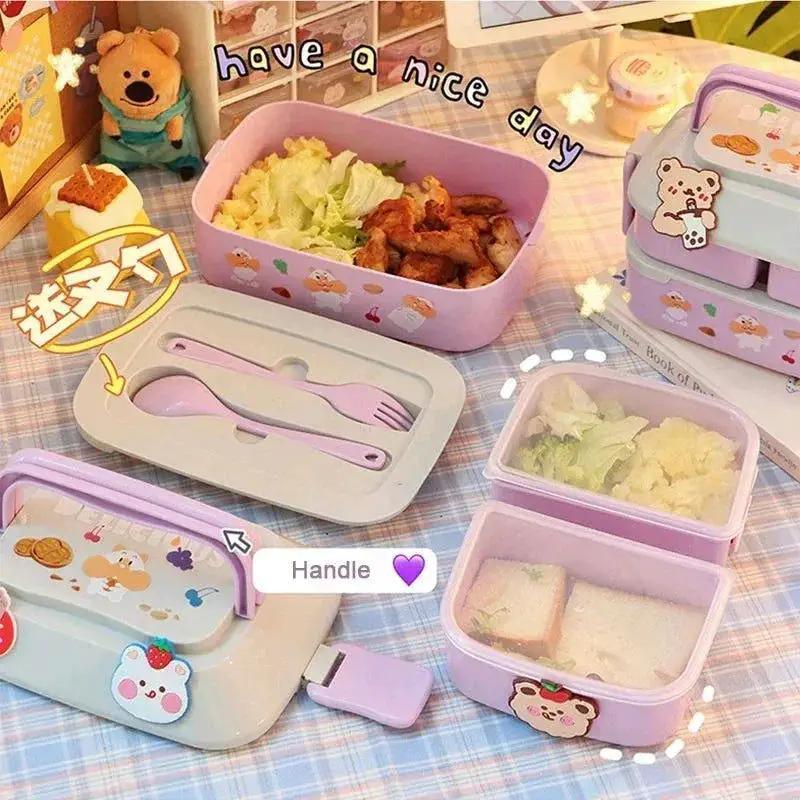  Portable Kids Double Layer Microwave Safe Bento Box -  ToylandEU™