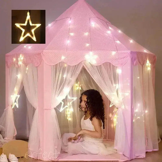  Portable Kids Toy Tipi Tent Princess Pink Girl Castle Play House -  ToylandEU™