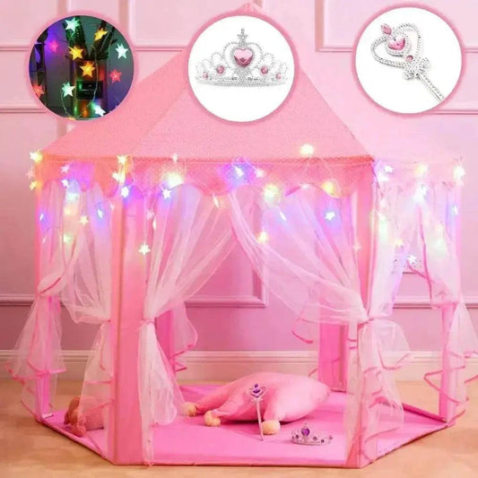  Portable Kids Toy Tipi Tent Princess Pink Girl Castle Play House -  ToylandEU™