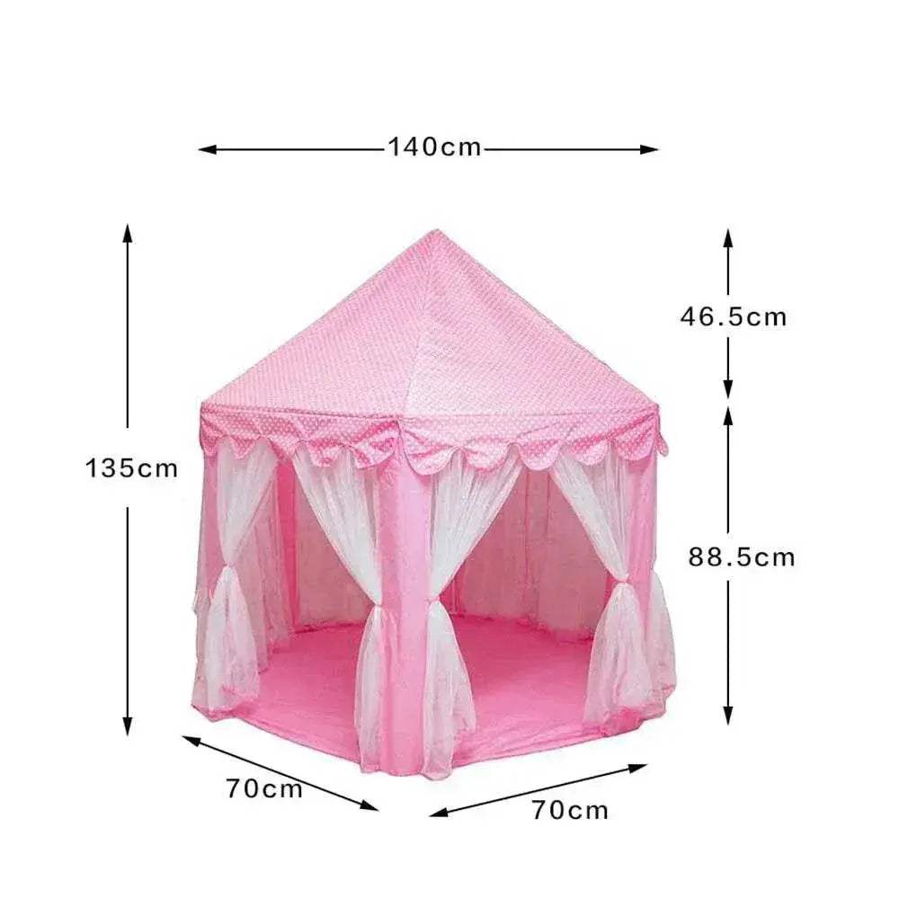 Portable Kids Toy Tipi Tent Princess Pink Girl Castle Play House - ToylandEU