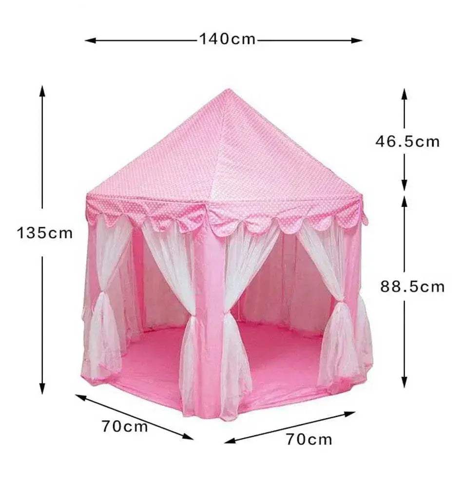 Portable Kids Toy Tipi Tent Princess Pink Girl Castle Play House - ToylandEU