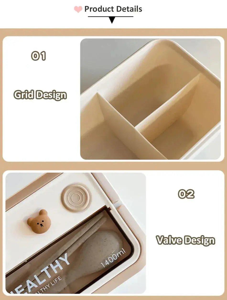  Portable Lunch Box Microwave Safe Cute Design -  ToylandEU™