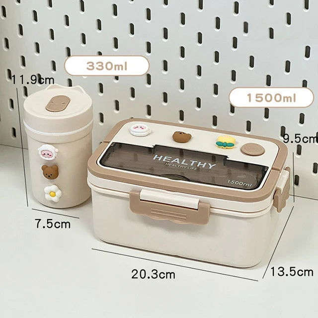 Portable Lunch Box Microwave Safe Cute Design