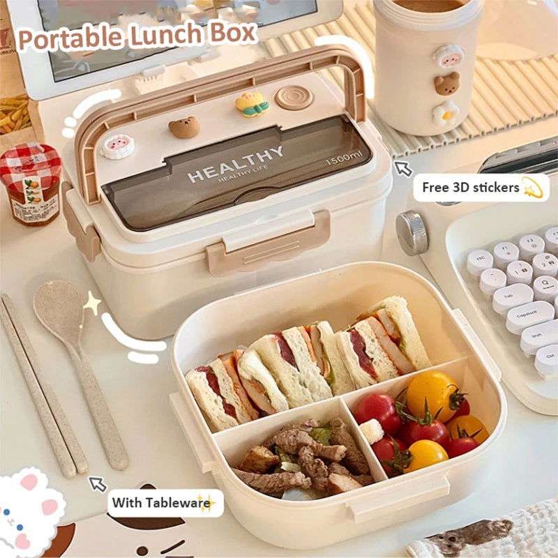 Portable Lunch Box Microwave Safe Cute Design