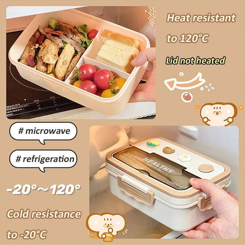 Portable Lunch Box Microwave Safe Cute Design