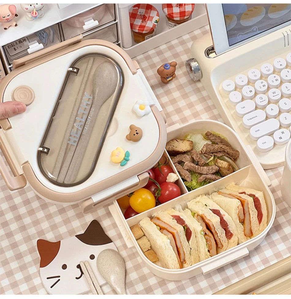 Portable Lunch Box Microwave Safe Cute Design
