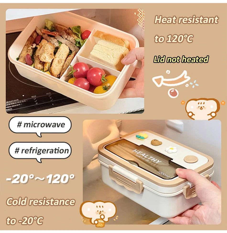Portable Lunch Box Microwave Safe Cute Design