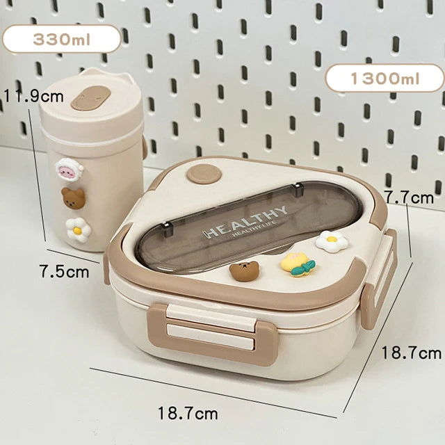 Portable Lunch Box Microwave Safe Cute Design