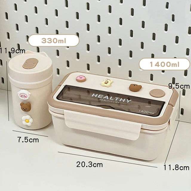 Portable Lunch Box Microwave Safe Cute Design