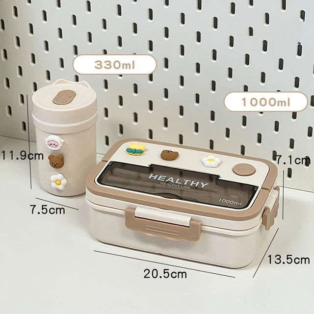 Portable Lunch Box Microwave Safe Cute Design