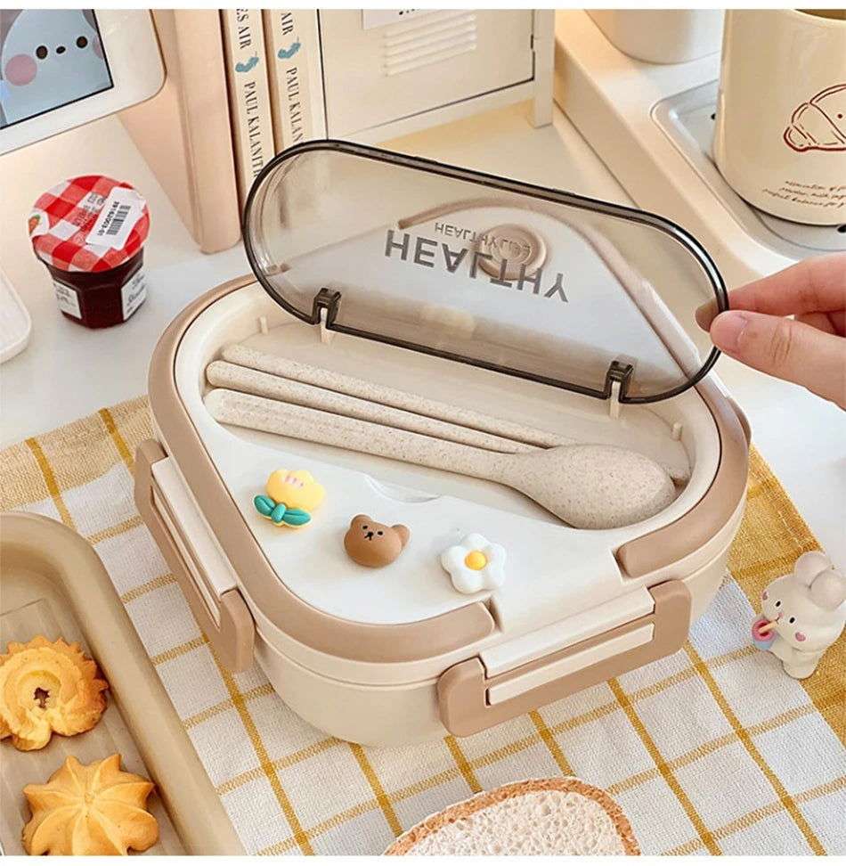 Portable Lunch Box Microwave Safe Cute Design