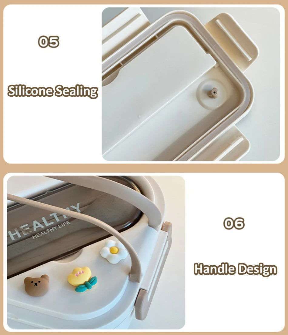 Portable Lunch Box Microwave Safe Cute Design