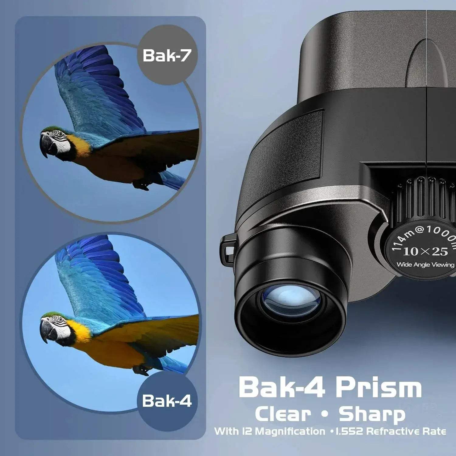 Portable Mini Binoculars 10x25 HD IPX4 Waterproof for Travel - ToylandEU