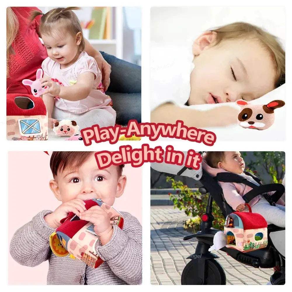 Portable Plush Farm Animals Set Montessori Baby Toy For Infants - ToylandEU