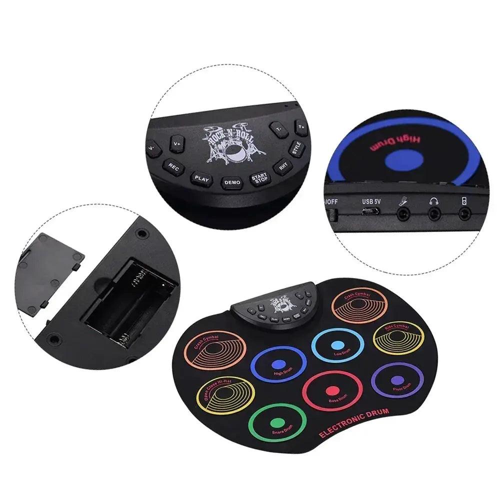 Portable Roll Up Electronic Drum Kit 9 Silicon Pads -  ToylandEU™