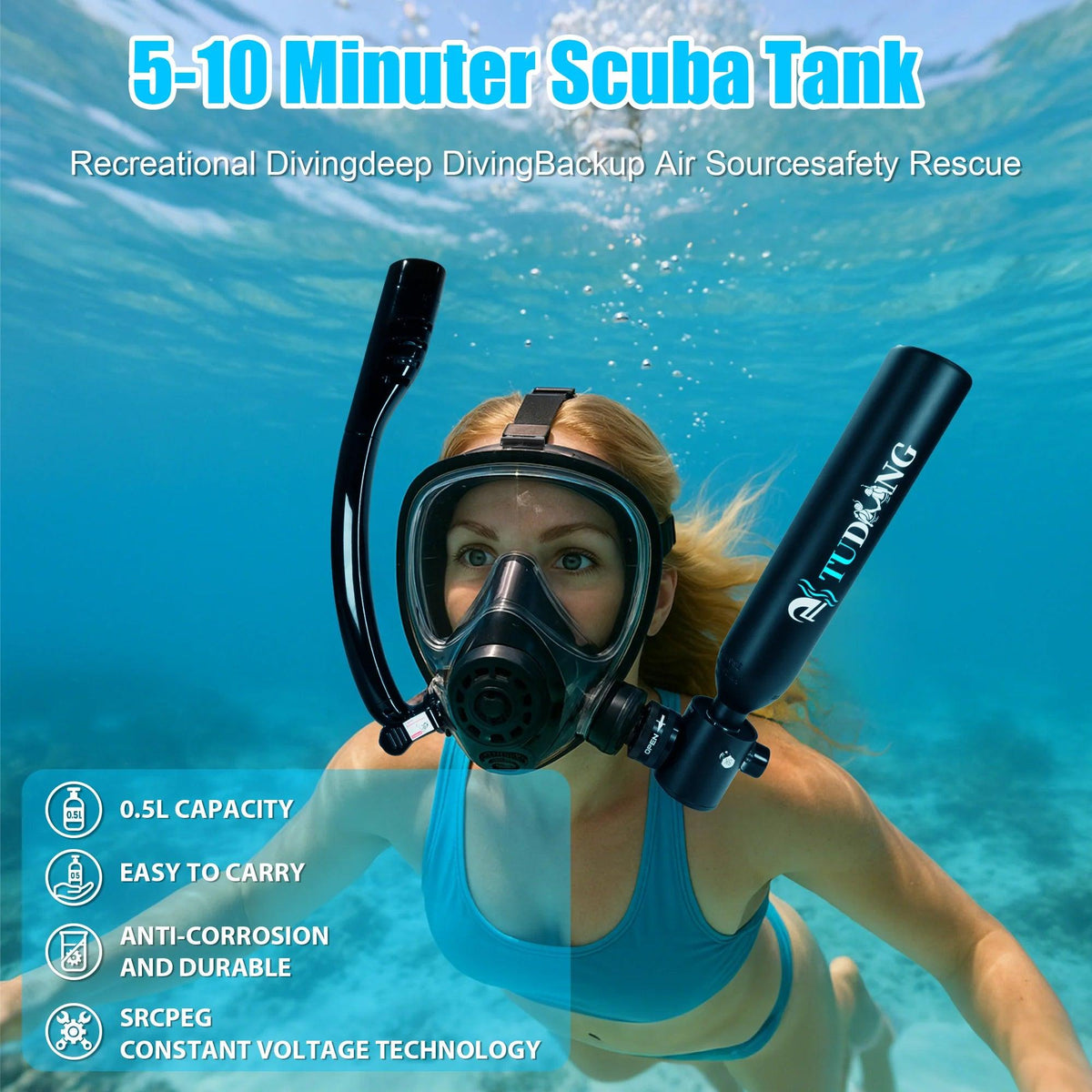 Portable Scuba Tank | 0.5L Capacity | Toylandeu™