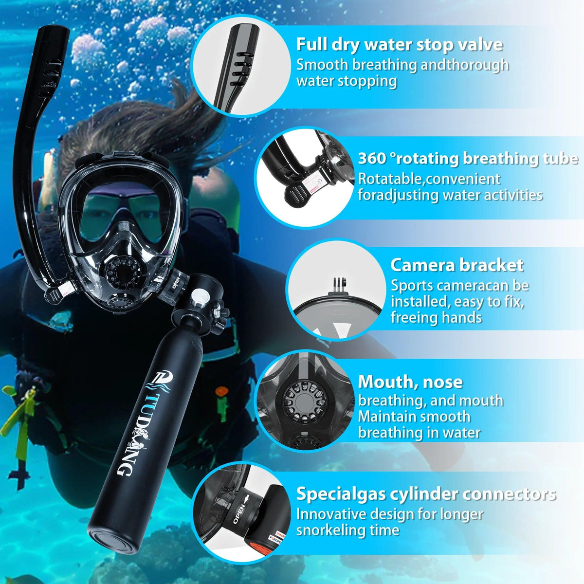 Portable Scuba Tank | 0.5L Capacity | Toylandeu™