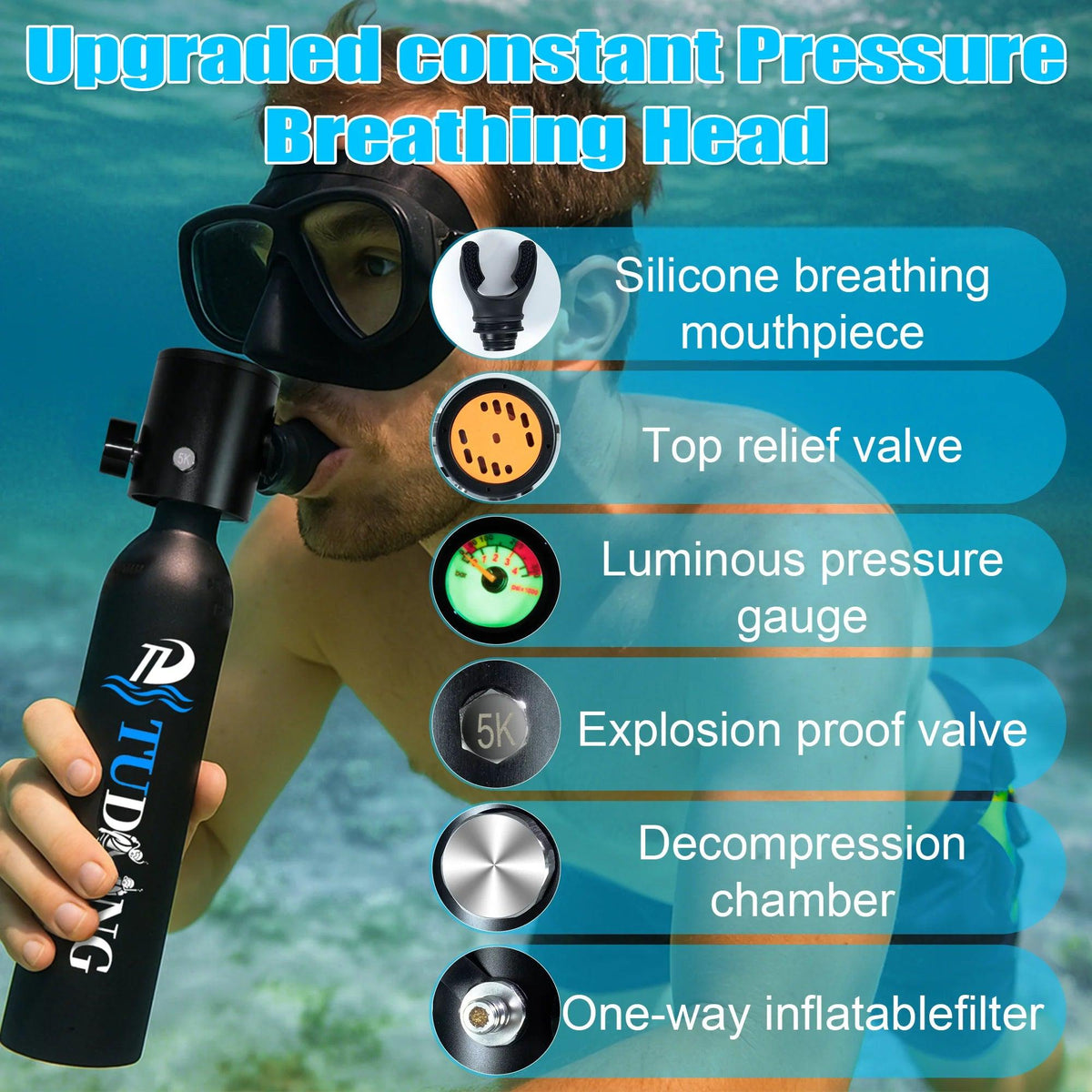 Portable Scuba Tank | 0.5L Capacity | Toylandeu™