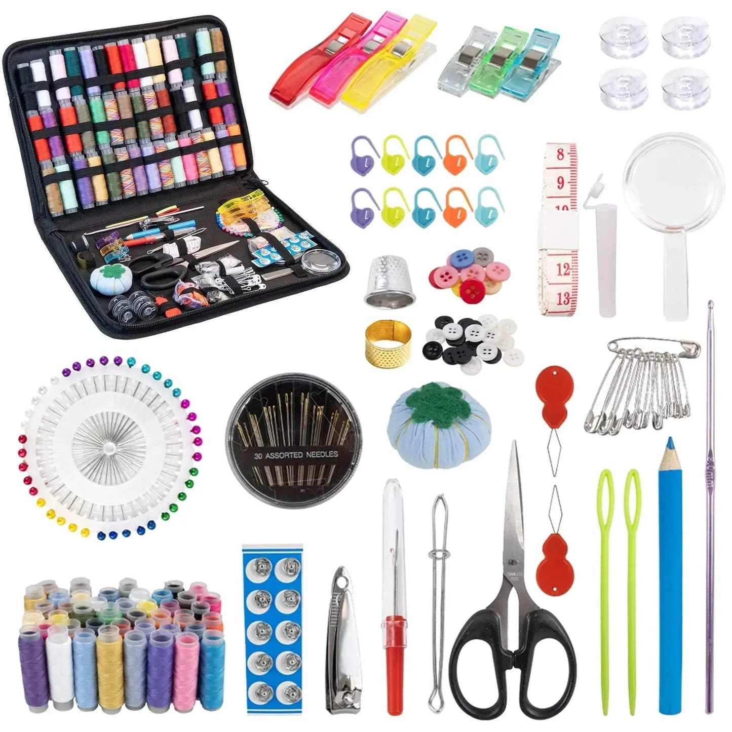 Portable Sewing Kit for Beginners & Professionals Including Needle Thread Scissor Tape Measure Button Sewing Accessories & Tools - ToylandEU