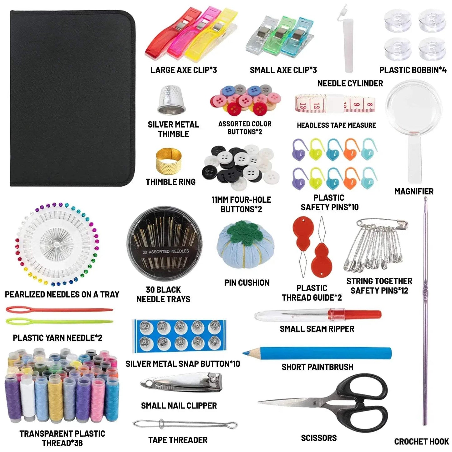 Portable Sewing Kit for Beginners & Professionals Including Needle Thread Scissor Tape Measure Button Sewing Accessories & Tools - ToylandEU